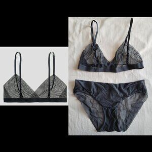 J. Crew Sheer Mesh Bralette and Bikini Set